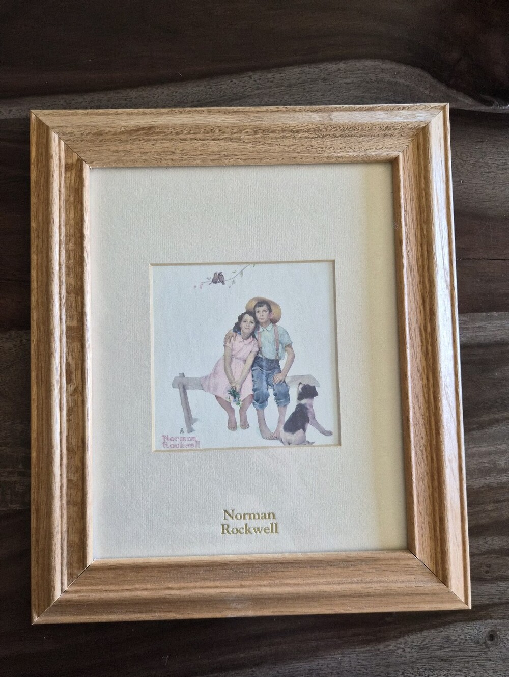 Norman Rockwell Children with Dog Framed Print
